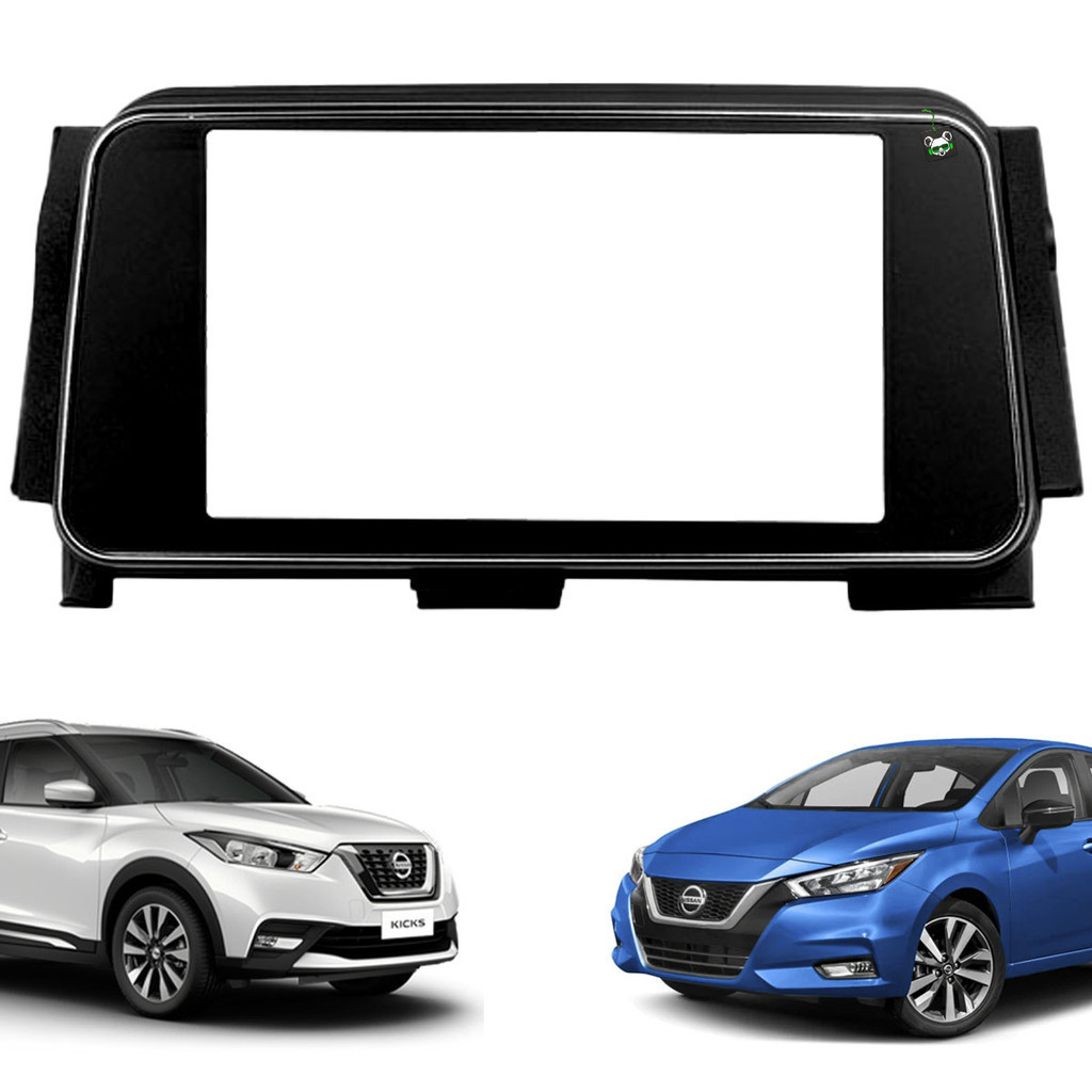 Moldura Preta 7 Polegadas 2 Din Nissan Kicks 2017 2018 2019 2020 2021 e Versa 2021 a 2023
