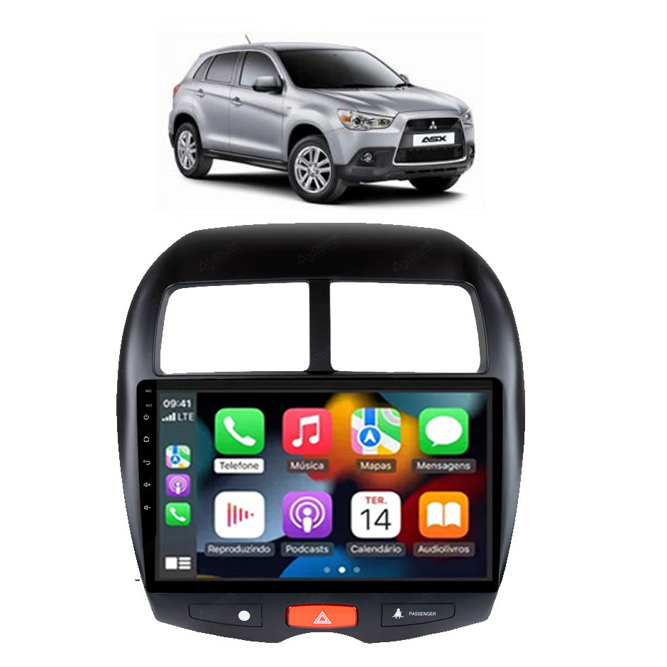Kit Multimídia ASX 2010 / 2023 9 Pol Android Carplay 2/32GB - Roadstar 915BR