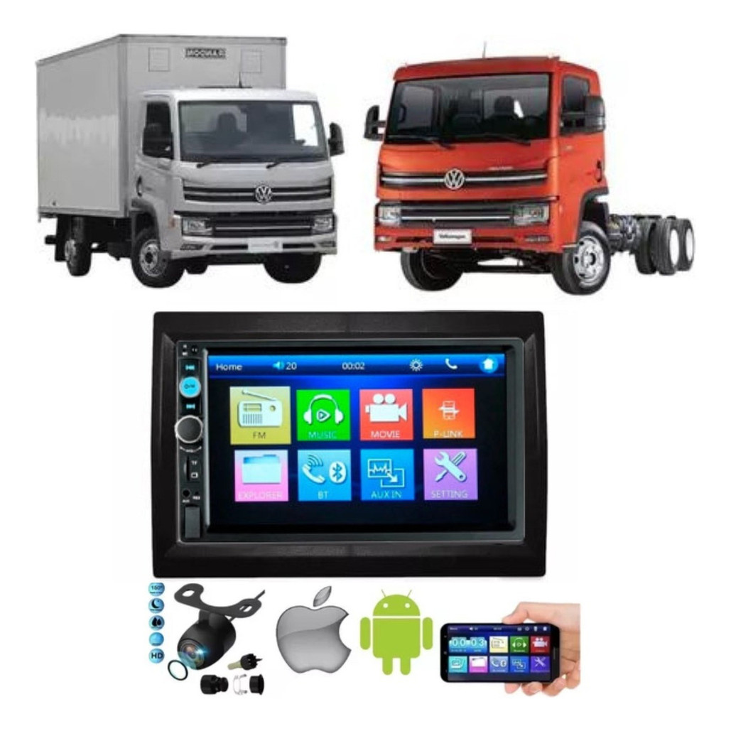 Mp5 Multimidia Caminhao Vw Delivery 2017 Até 2023 + Camera