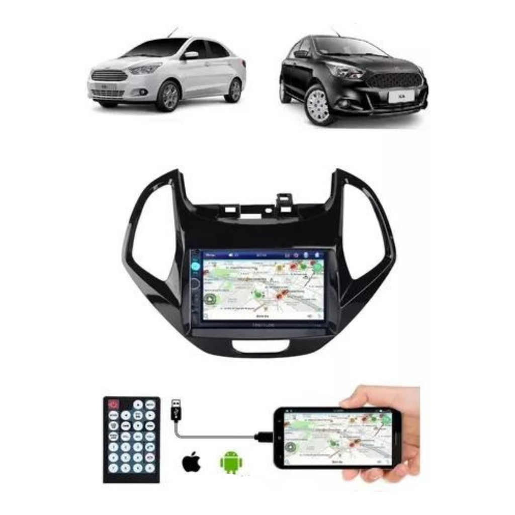 Central Multimídia Ford Ka 2018 Até 2023 Mp5 Usb Bt + Câmera