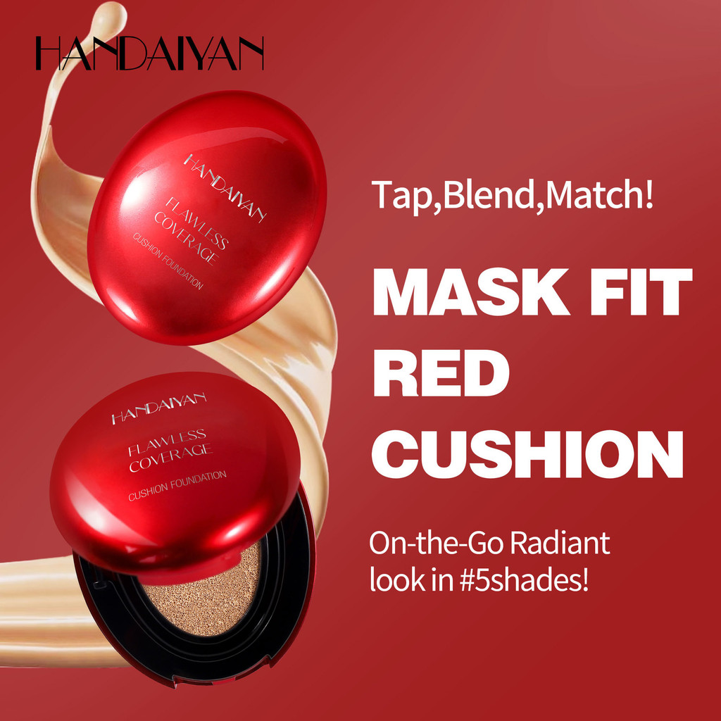 Almofada de ar base líquida 5 cores Oval concha vermelha handaiyan corretivo Natural transparente reparação base líquida