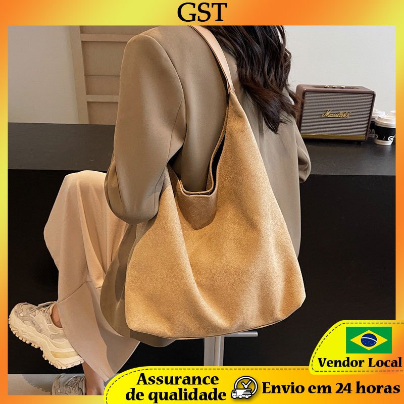 Outono inverno Retro grande capacidade americano na moda simples novo estilo elegante Popular cor sólida Commuter axila