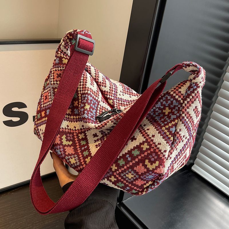 Bolsa de lona de grande capacidade Commuter de um ombro novo estilo Cross-Body Fashion ins Dumpling Bag