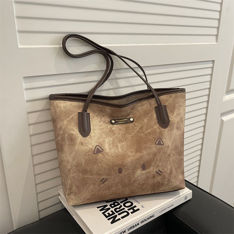 Sacola Commuter Ombro Moda Retro Bolsa Portátil de Grande Capacidade nas Axilas