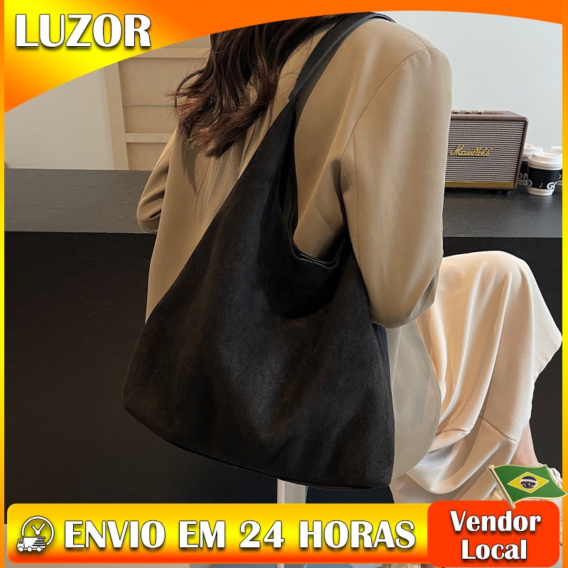 Outono inverno Retro grande capacidade americano na moda simples novo estilo elegante Popular cor sólida Commuter axila
