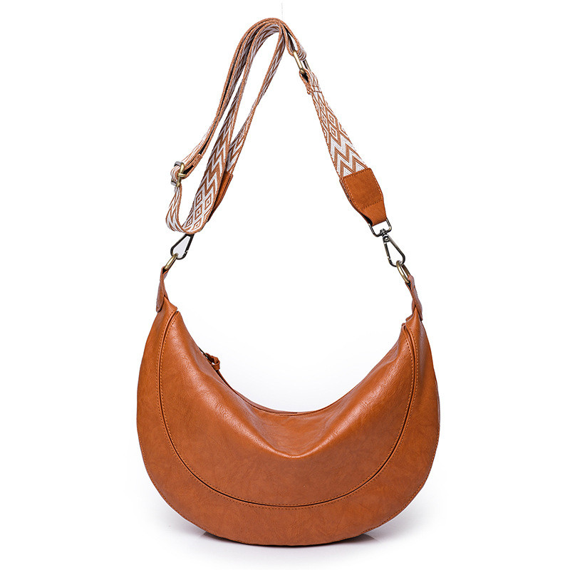 Novo estilo saco de tamanho médio feminino Commuter saco nicho crescente sacos Retro feminino bolsa de ombro saco do men