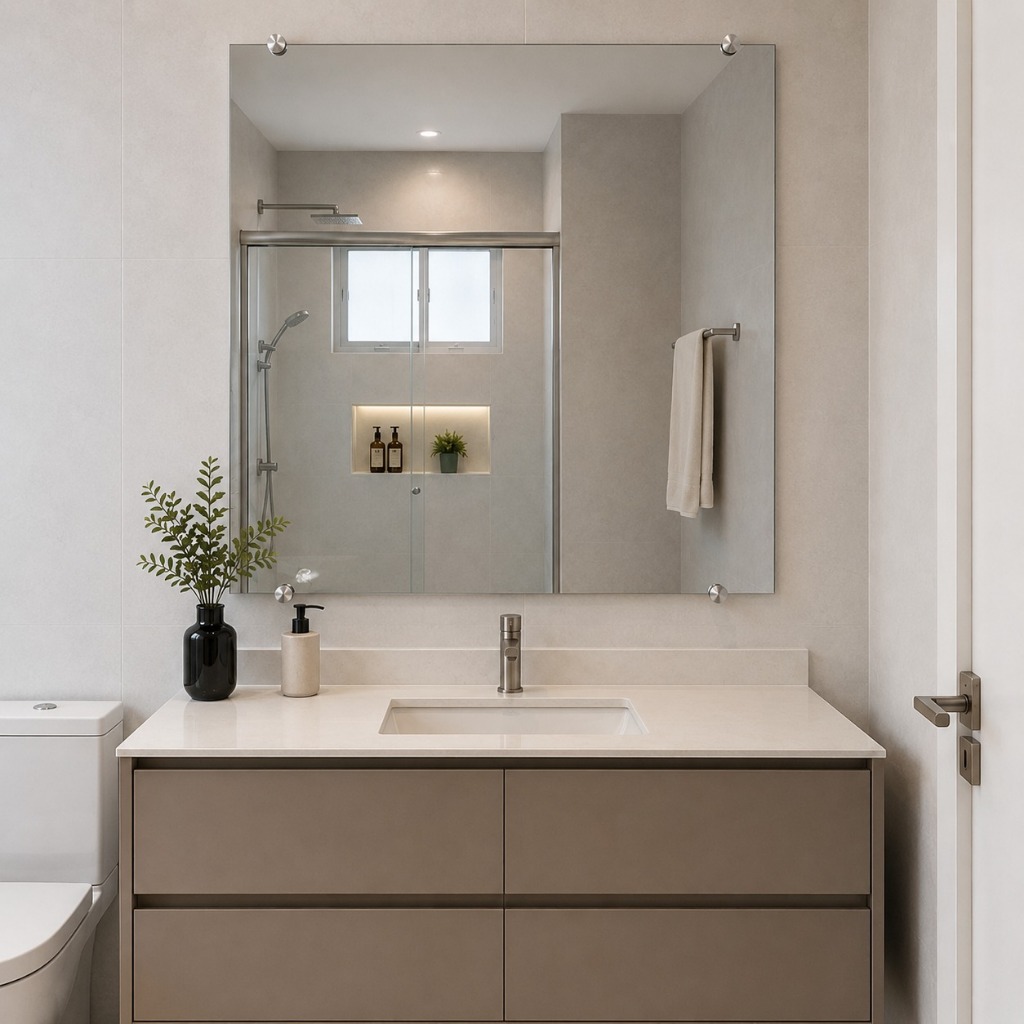 Espelho 80x80cm Grande Quadrado De Parede - Quarto/Sala/Banheiro/Decorativo