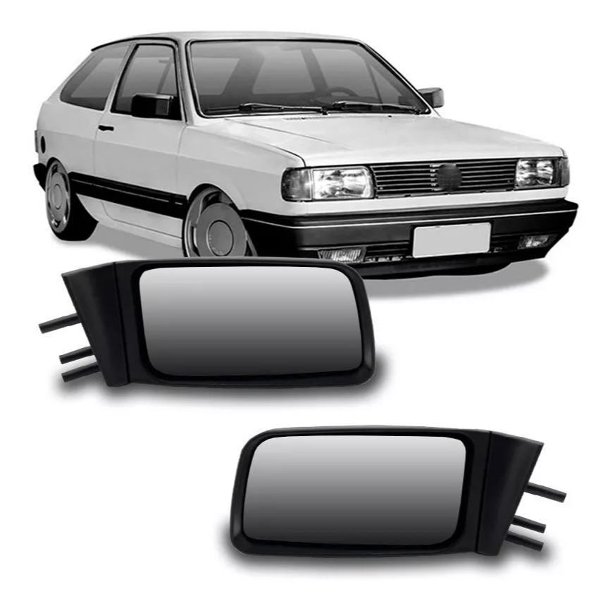 Espelho Retrovisor Volkswagen Gol Quadrado 88 89 A 93 94 95 Preto S/controle Le