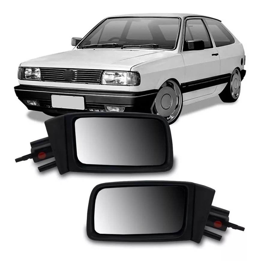 Espelho Retrovisor Volkswagen Gol Quadrado 88 89 A 93 94 95 Preto C/controle Le