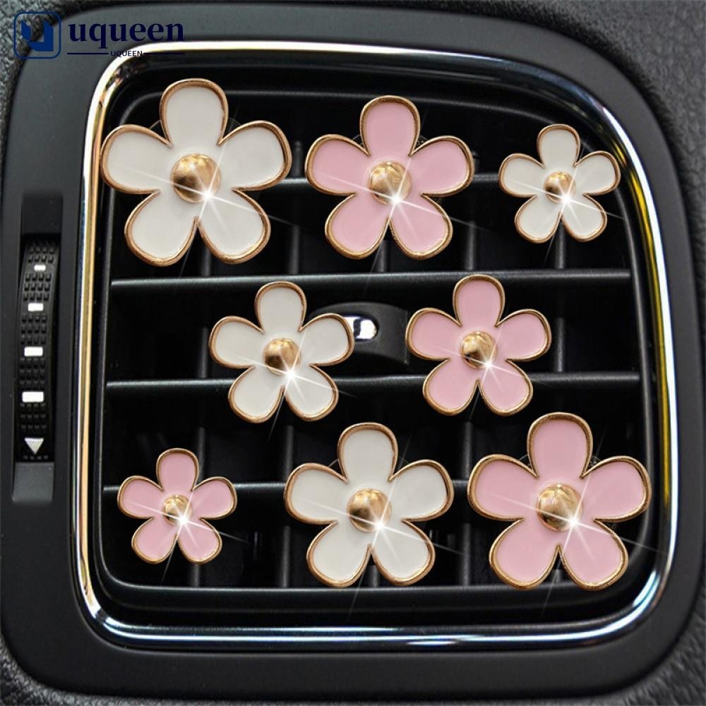 UQUEEN 4Pcs/Set Car Outlet Vent Perfume Clips Freshener Ar Condicionado Aromaterapia Pequena Margarida Decoração De Interiores De Carros A2U5