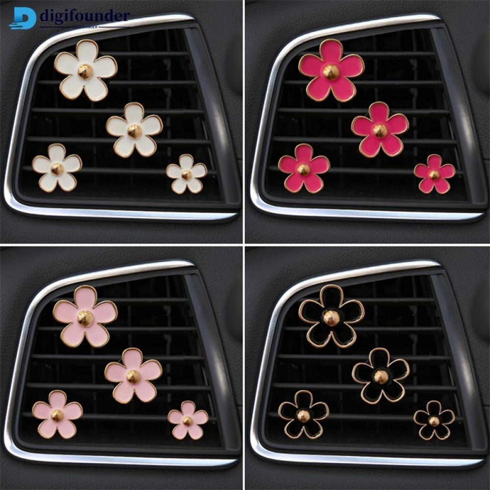 DIGIFOUNDER 4Pcs/Set Car Outlet Vent Perfume Clips Freshener Ar Condicionado Aromaterapia Pequena Margarida Decoração De Interiores De Carros A9V4