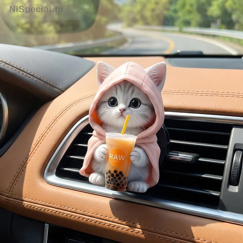 [Nis] Cat Car Air Freshener Clip Outlet Desodorizador De Ventilação Aroma Doce Para Acessórios Internos De Automóveis De