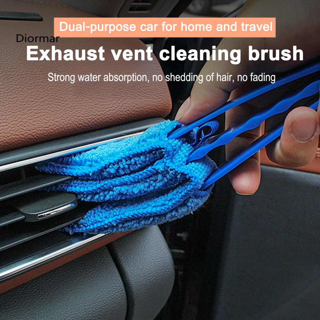 Car Window Brush Air Outlet Dual-head Vent with Soft Bristles – Reusable Dashboard Detailing Tool for Dust Removal Ess
