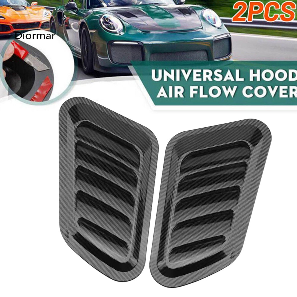 Automotive-grade Air Outlet Car Hood 2pcs Universal Carbon Fiber Scoop Vent Decals Intake Decorative Trim Stickers Fake