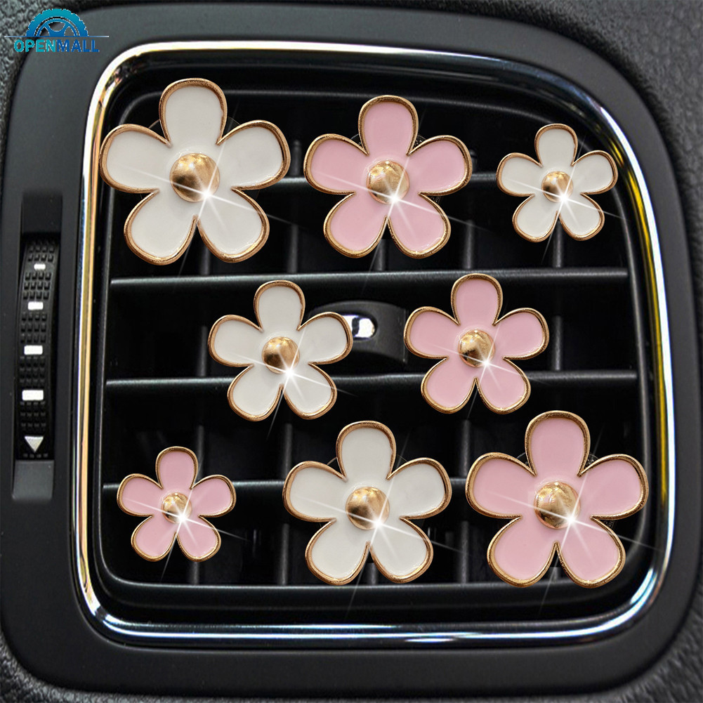 RE 4Pcs/Set Car Outlet Vent Perfume Clips Freshener Ar Condicionado Aromaterapia Pequena Margarida Para Decoração