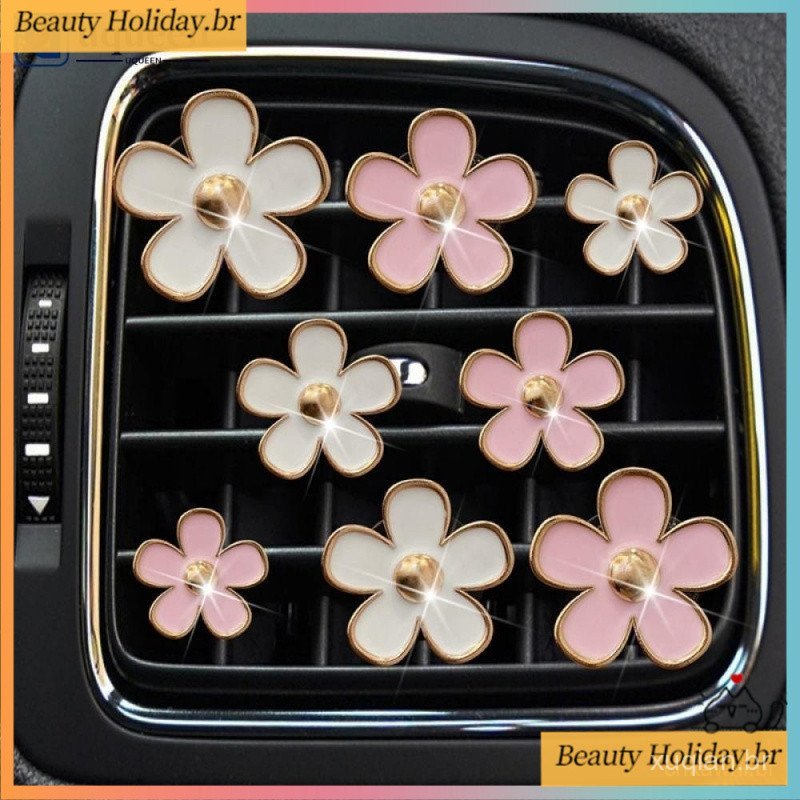 4Pcs/Set Car Outlet Vent Perfume Clips Freshener Ar Condicionado Aromaterapia Pequena Margarida Decoração De Inte