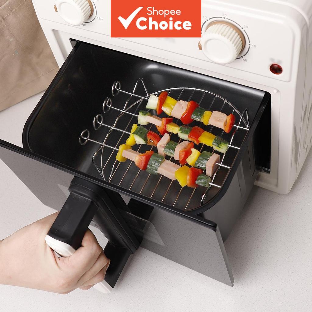 Forno De Aço Inoxidável Termômetro Medidor Fritadeira Ar Cozimento Rack Trivet Ferramenta Cozinha