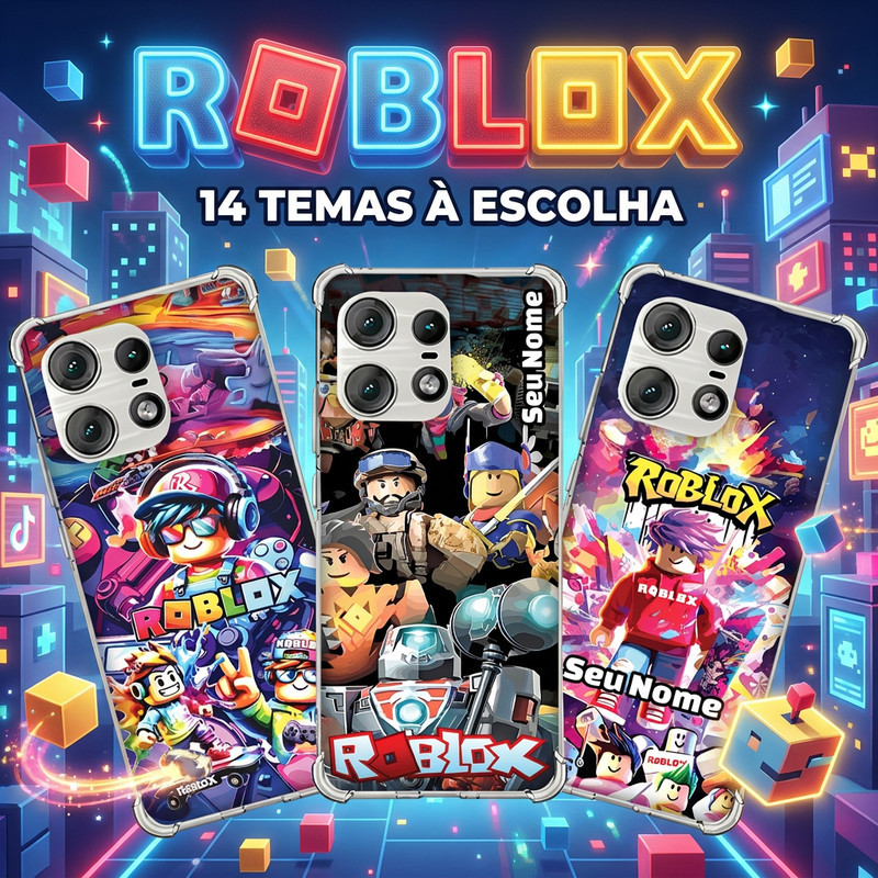 Capa Capinha MOTO EDGE 60 PRO 50 ULTRA NEO FUSION 40 30 20 LITE G86 Anti-impacto Personalizada tema ROBLOX diversão kids