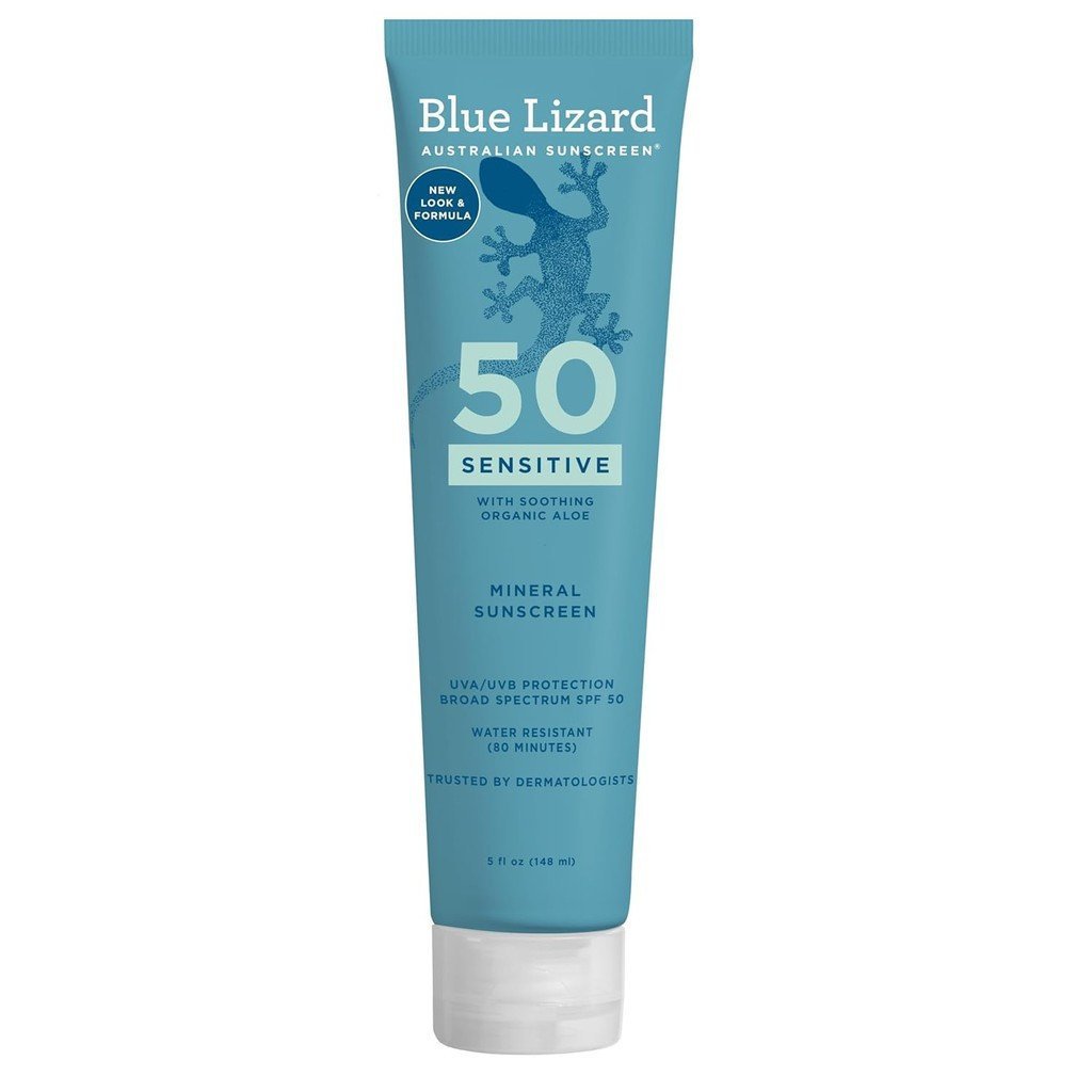 BLUE LIZARD Protetor Solar Mineral Sensível com Óxido de Zinco 50+ Resistente à Água Proteção UVAUVB com Tecnologia Smar