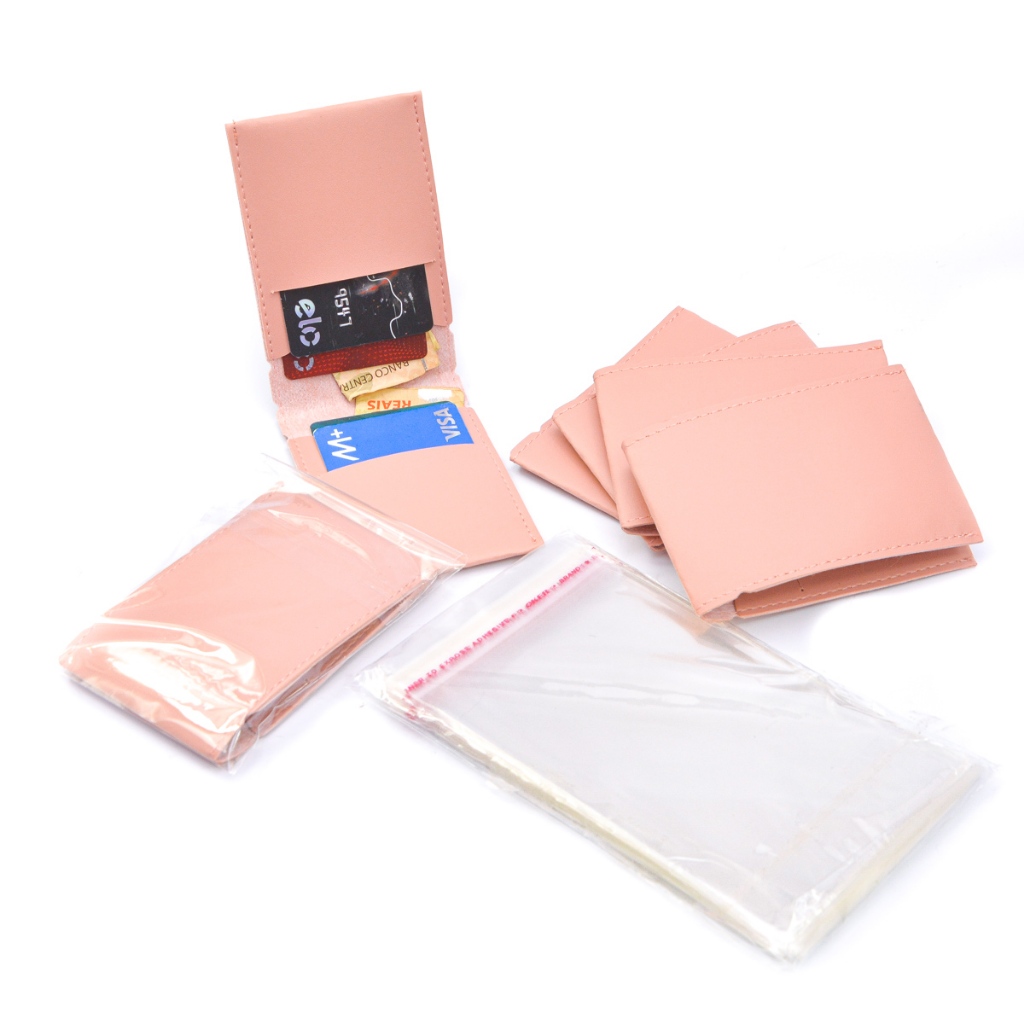 Kit com 50 porta cartões slim pratico ótimos para presentear mais embalagem auto colante
