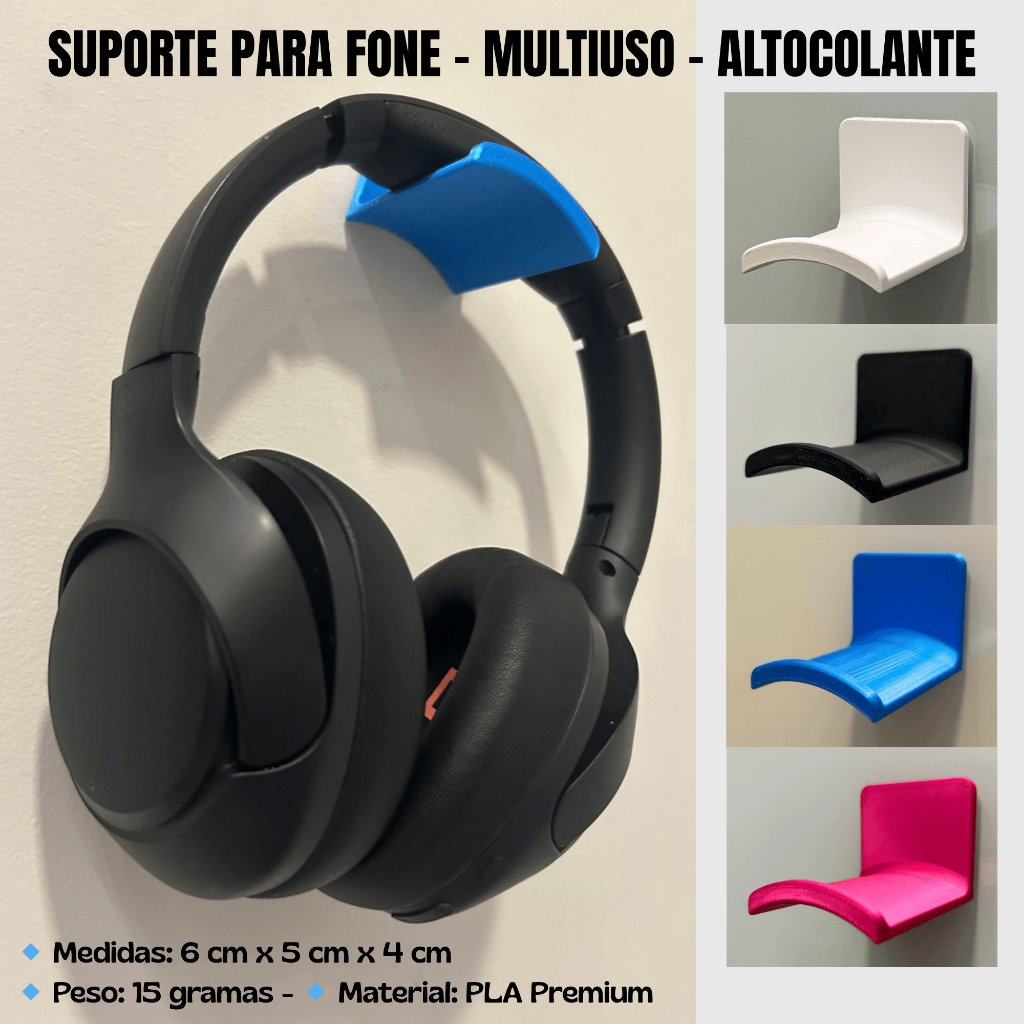 Suporte Multiuso - Auto Colante - Fone de Ouvido