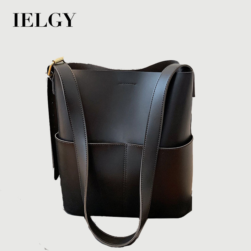 IELGY Fashion Trend All-Match de alta qualidade e grande capacidade Design Sense Bolsa balde transversal de um ombro