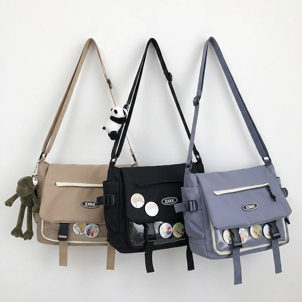 Trend Unissex Repelente De Água Crossbody Bolsa De Ombro De Nylon De Grande Capacidade Para Viagem De Negócios Escolar