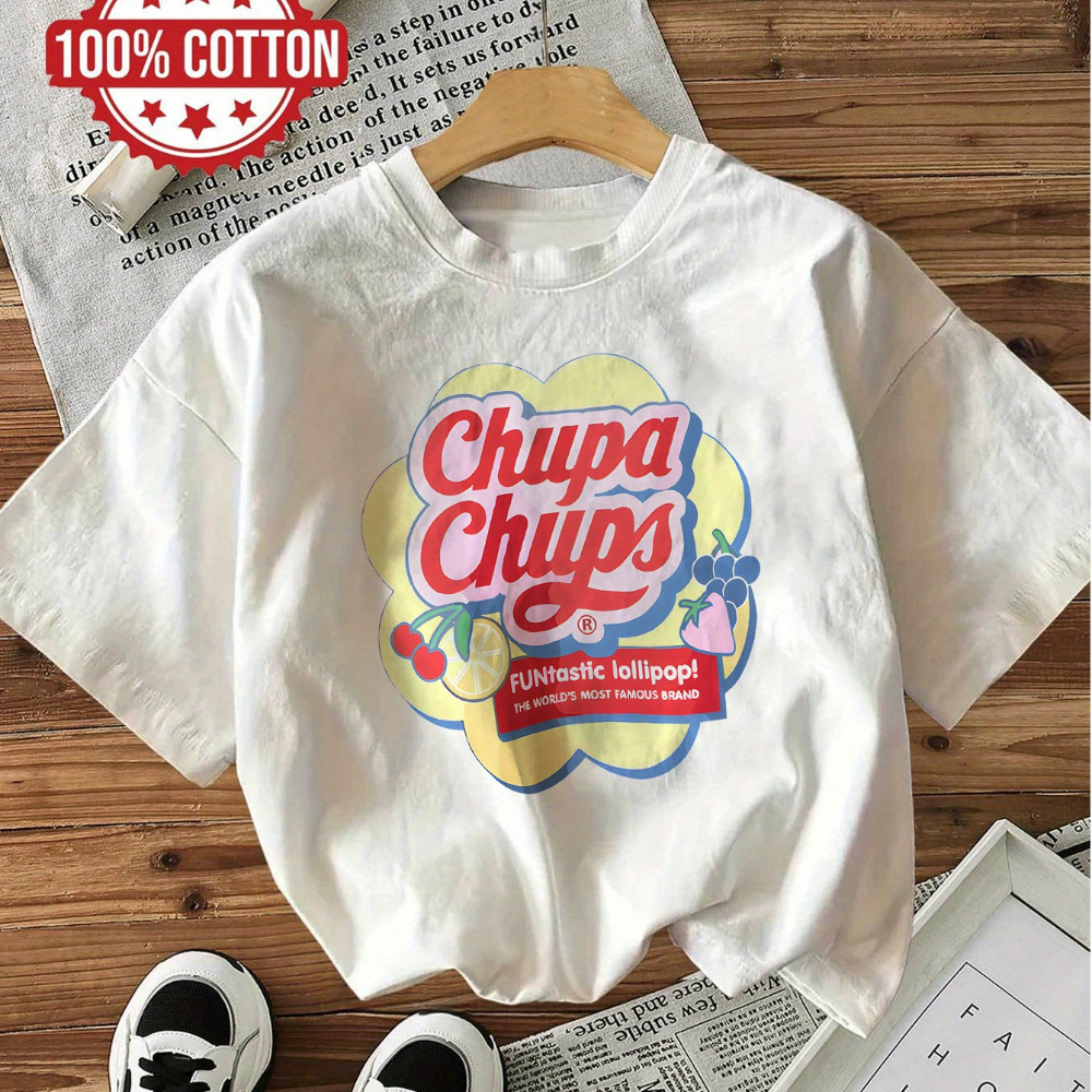 Camiseta Feminina Chupa Chups Vintage Estampada Algodão Confortável Moderna Trend