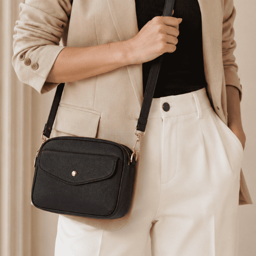 Bolsa Femenina De Ombro Ou Transversal Ajustavél Bolso Frontal E 2 compartimentos Elegante Tiktok Trend Tendencia