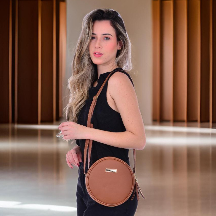 Bolsa Transversal de ombro Feminina Redonda Trend