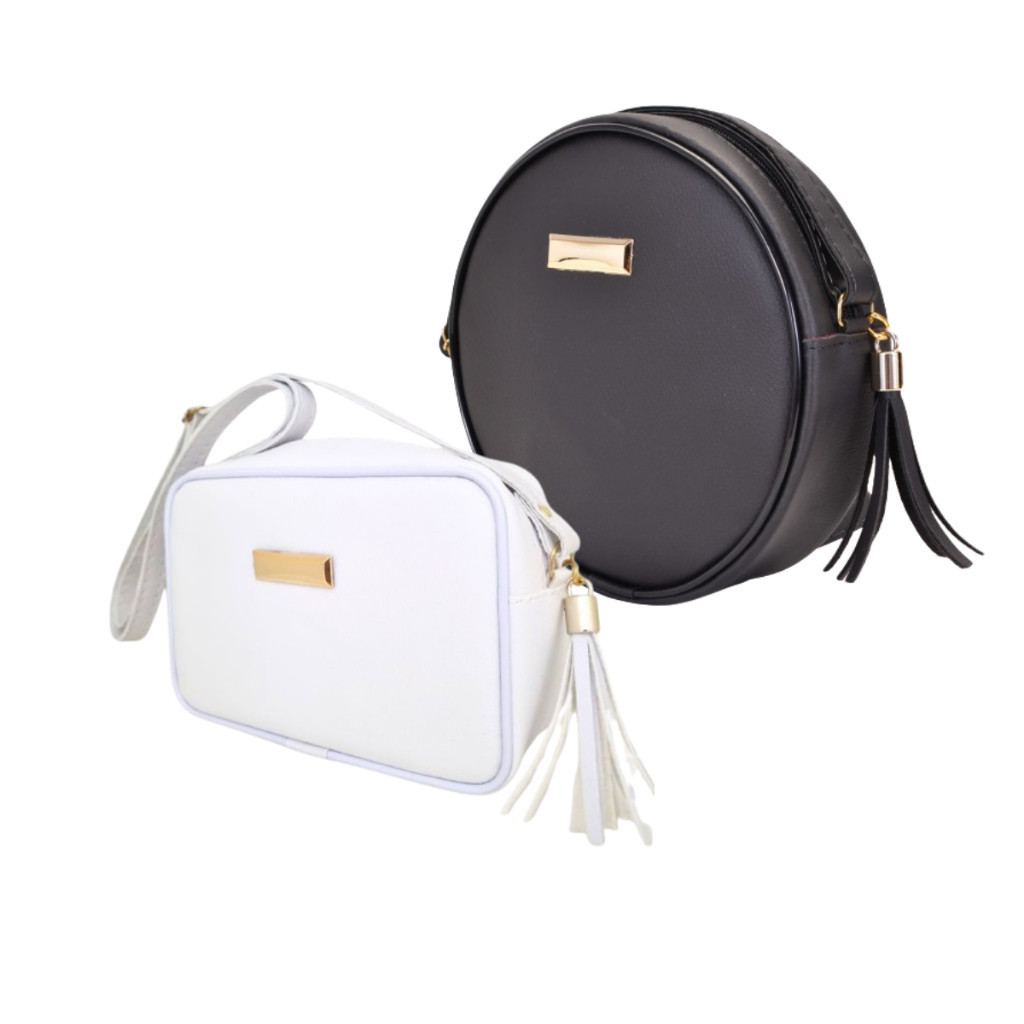 Kit 2 em 1 Bolsa Redonda e Bolsa Quadrada Feminina Trend