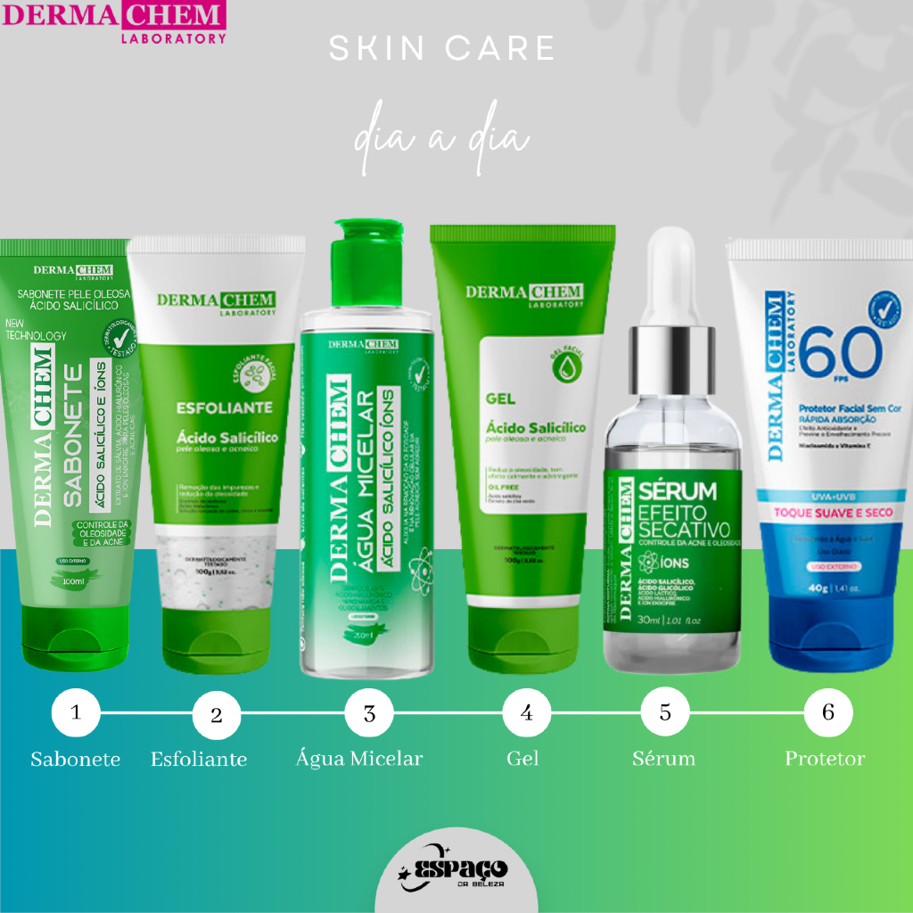 KIT SKIN CARE ANTIOLEOSIDADE E ÁCIDO SALICÍLICO DERMACHEM