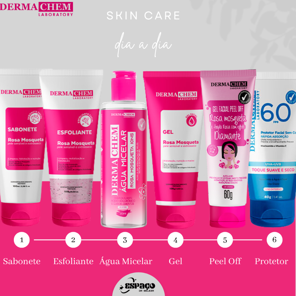 Kit Skincare Rosa Mosqueta Antirressecamento DERMACHEM