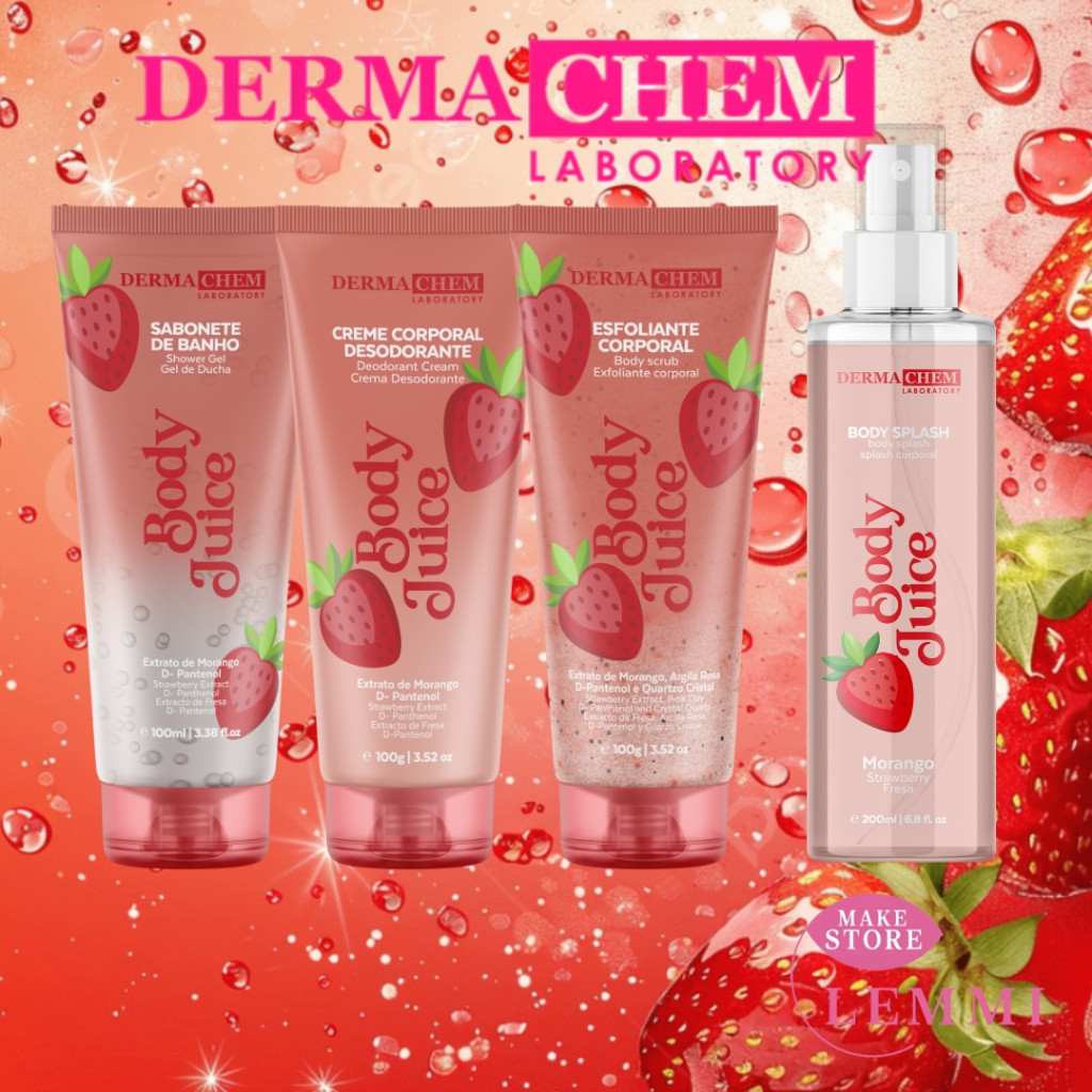 kit Banho Premium Para Rosto e Corpo Melancia e Morango Dermachem