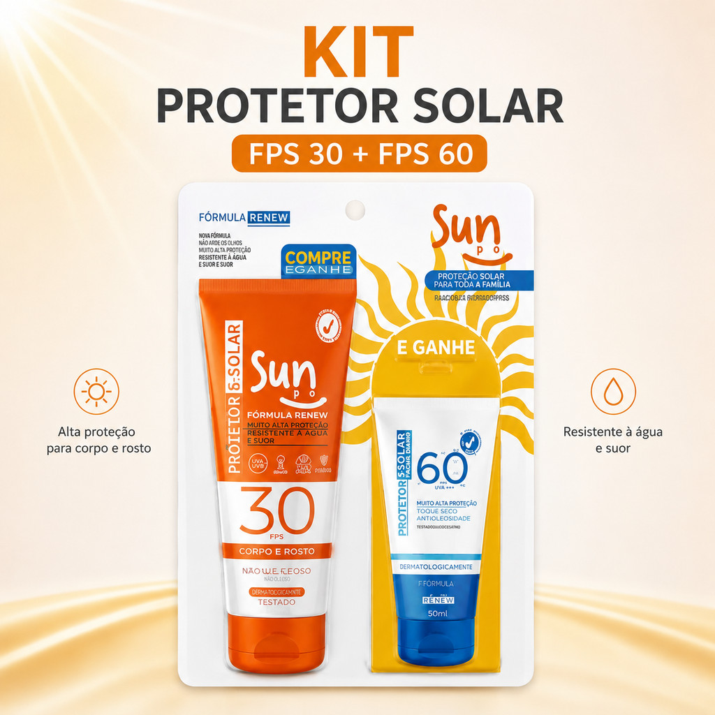 Kit Protetor Solar Dermachem FPS 30 Corporal + Protetor Facial Proteção Diária Pele Cuidada 120g + 40g
