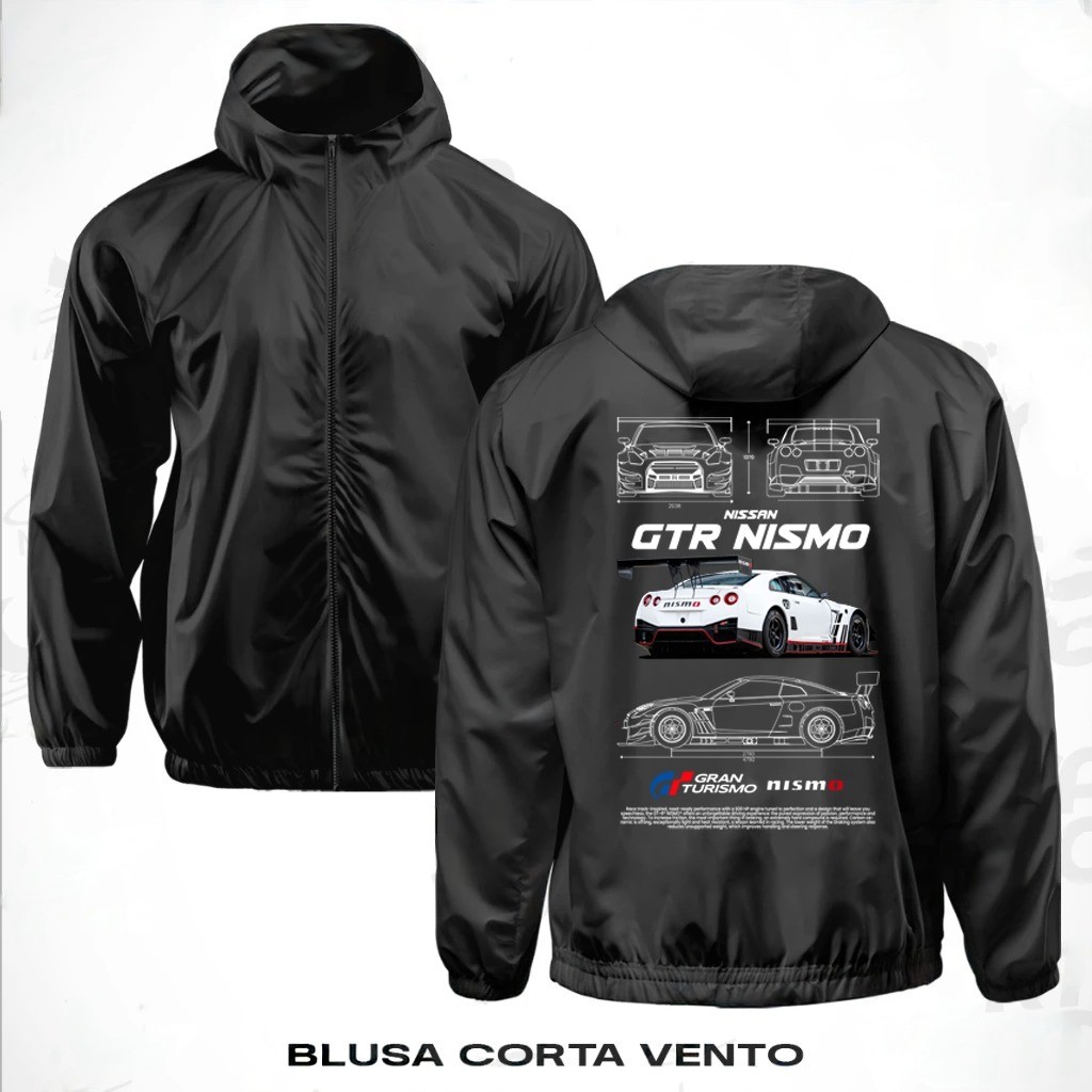Corta Vento Nissan GTR Nismo GT Gearhead WIDE PRINT Casaco Blusa De Frio Masculina Manga Longa Capuz Jaqueta