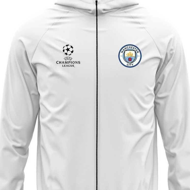 Corta Vento Casaco Manchester City Football Club Liga Dos Campeões Blusa De Frio Masculina Manga Longa Capuz Jaqueta