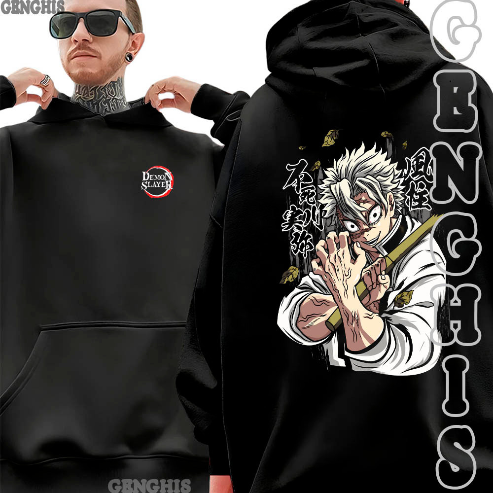 Moletom Blusa De Frio Sanemi Shinazugawa Hashira do Vento Demon Slayer Kimetsu no Yaiba Anime Manga Unissex