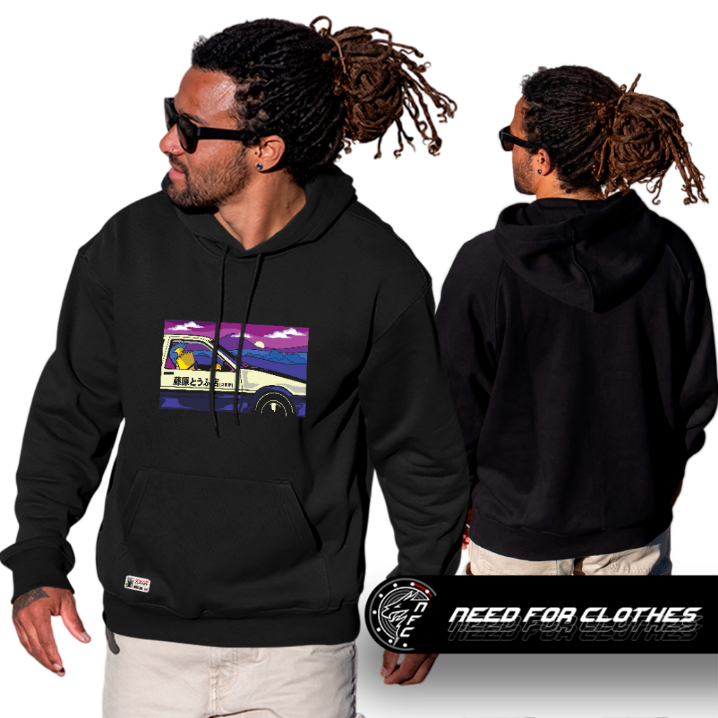 Moletom Canguru Anime de Drift Bart Simpson Toyota Sprinter Trueno AE86 JDM Cultura Automotiva