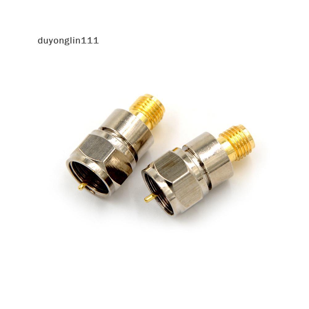(duyonglin111) SMA Jack Fêmea Para F Macho Plug RF Adaptador Coaxial Conector Reto Novo