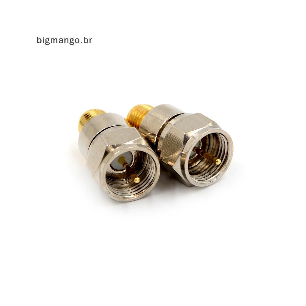 BIBR SMA Jack Fêmea Para F Macho Plug RF Adaptador Coaxial Conector Reto .