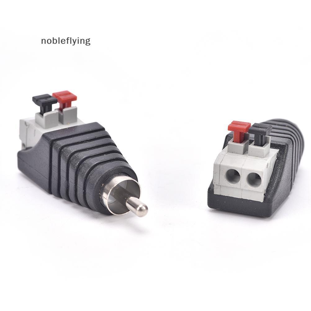 Novo 2 Pçs Fio De Alto-Falante A/V Cabo Para Áudio Macho RCA Conector Adaptador Jack Imprensa Plug