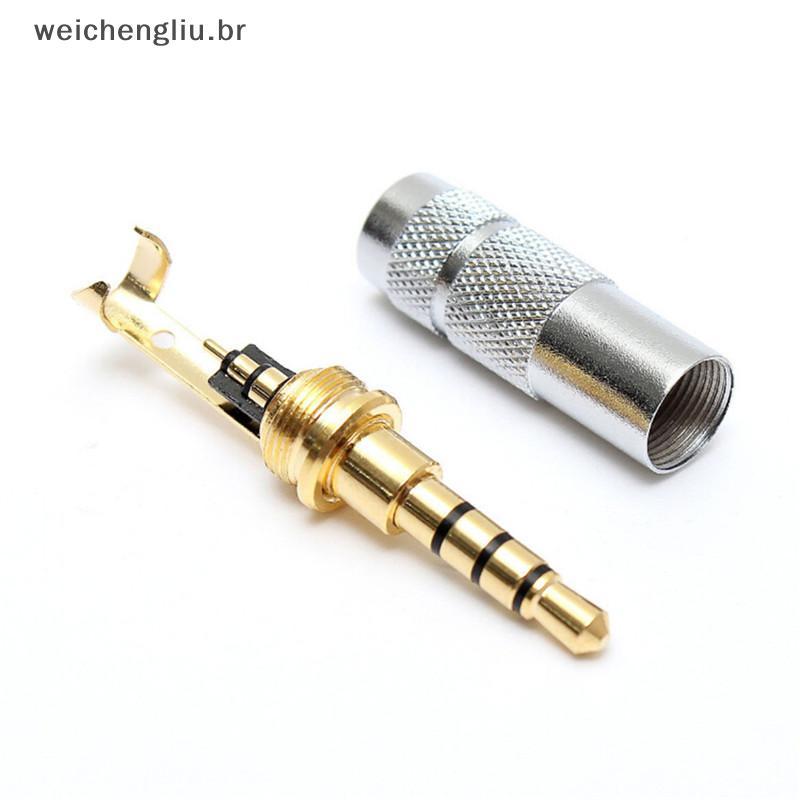 # weicheng Moda 4 Pólos 3.5 Mm Fone De Ouvido Estéreo Macho Plug Jack Conector De Solda De Áudio .