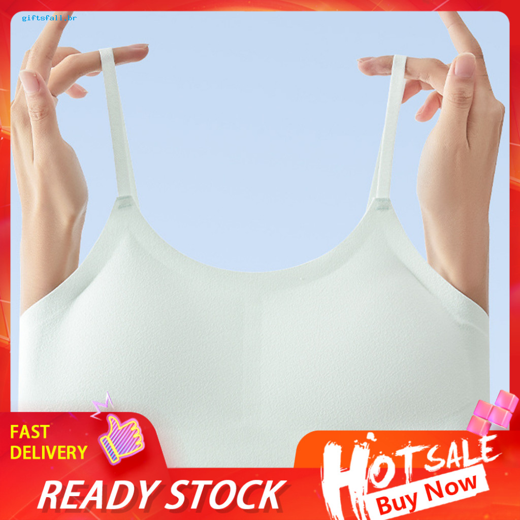 Nylon Spandex Bra Seamless Design Sports for Teen Girls – Wire-free Removable Pads Fixed Straps Comfortable Cropped Ca
