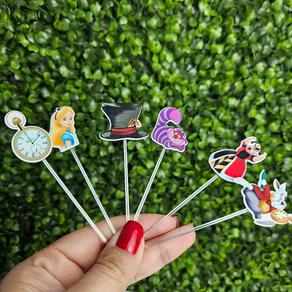 Topper Tag para Docinhos ALICE NO PAÍS DAS MARAVILHAS - Personalizados - Festa infantil - Aniversário