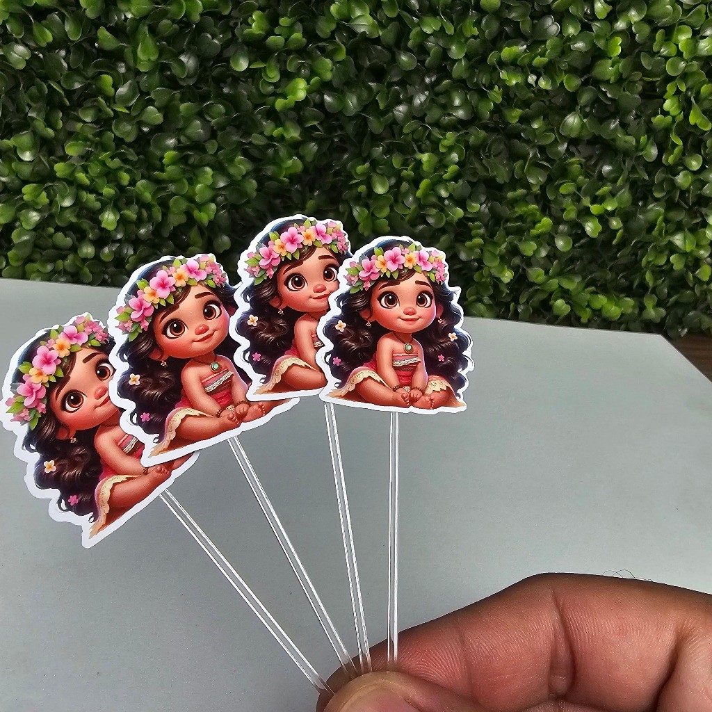 Topper Tag para Docinhos MOANA CUTE  - Personalizados - Festa infantil - Aniversário