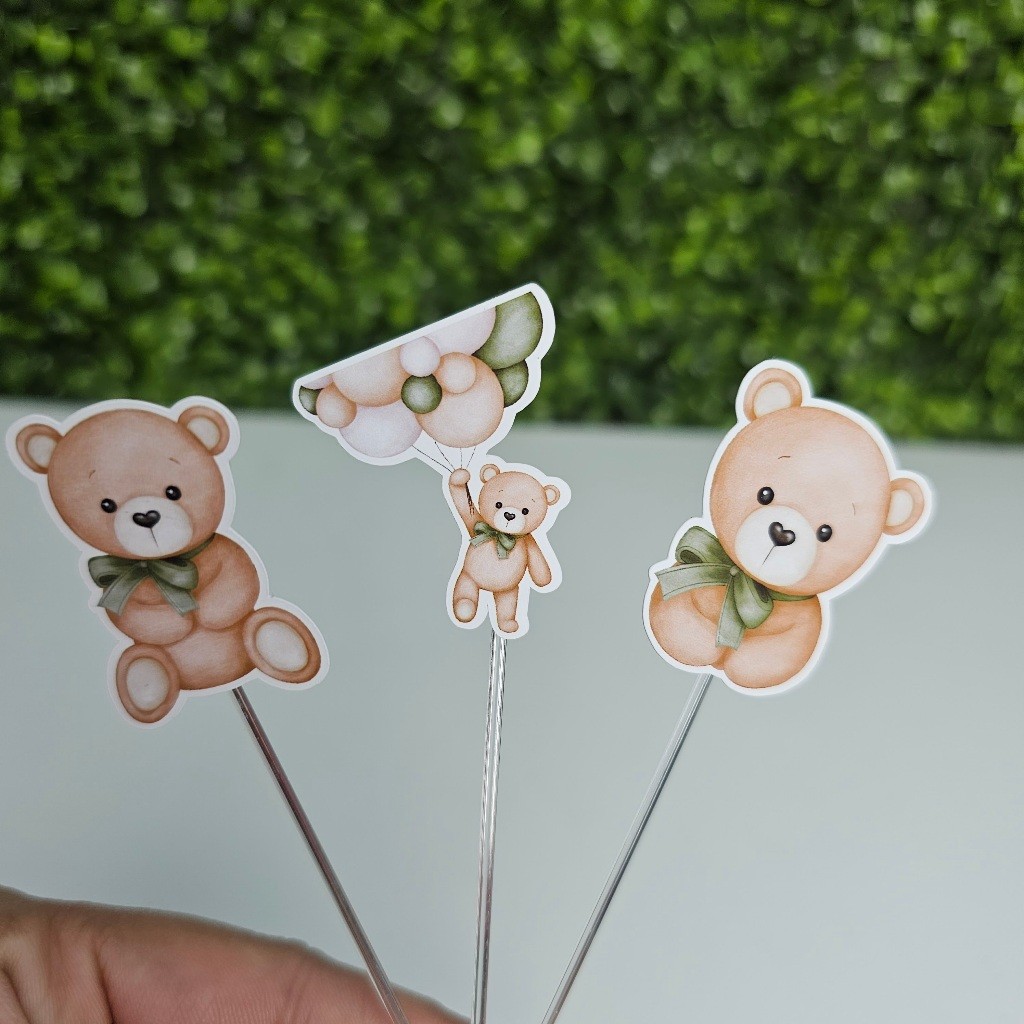 Topper Tag para Docinhos URSINHO VERDE - Personalizados - Festa infantil - Aniversário