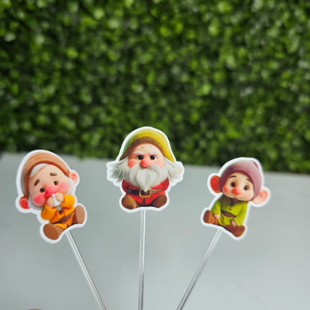 Topper Tag para Docinhos 7 ANÕES CUTE BRANCA DE NEVE - Personalizados - Festa infantil - Aniversário