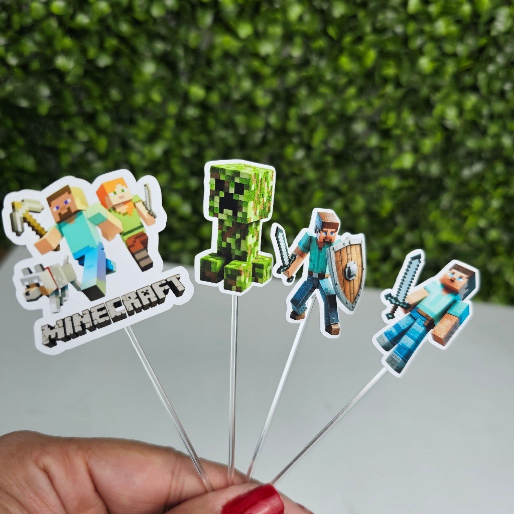Topper Tag para Docinhos MINECRAFT - Personalizados - Festa infantil - Aniversário
