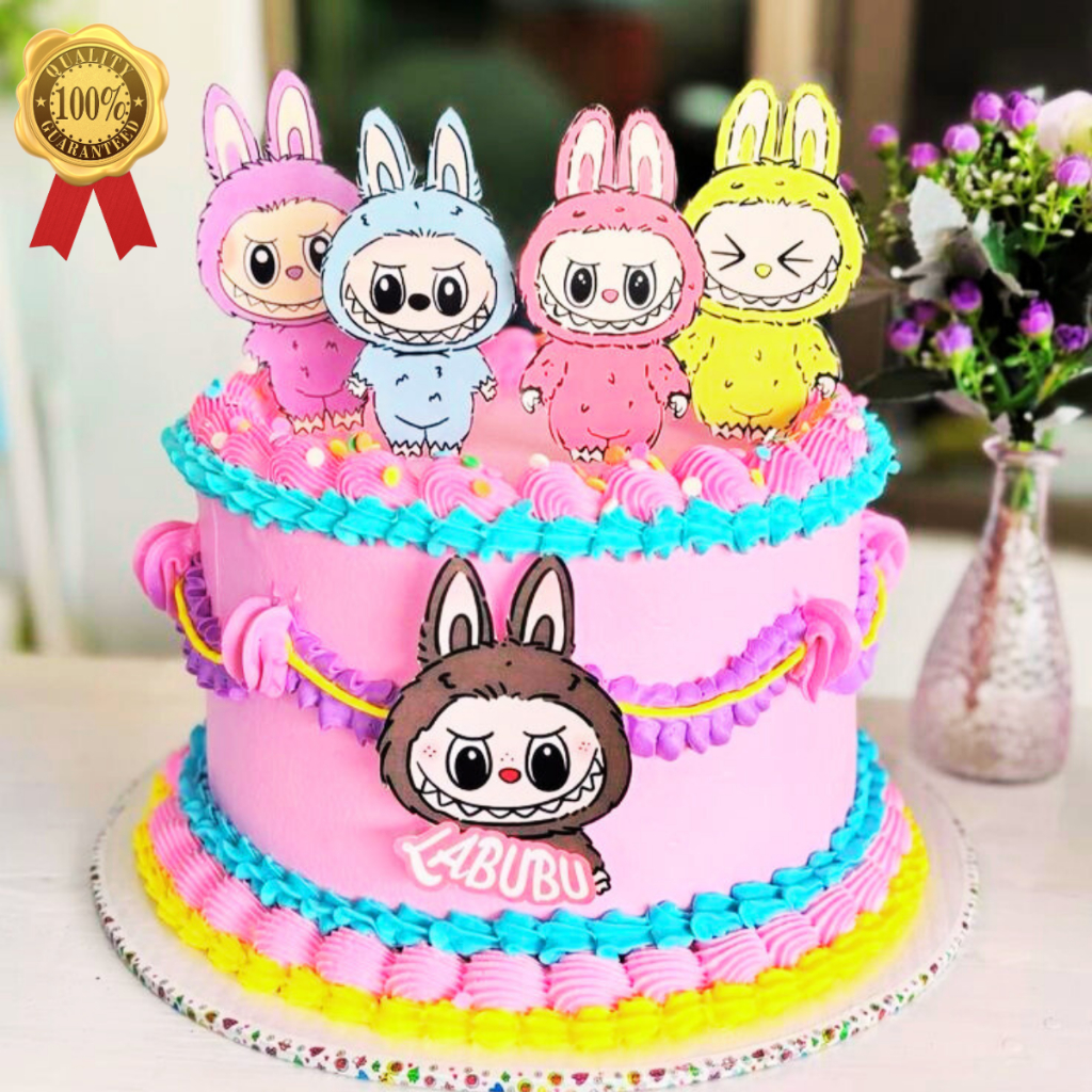 topo topper bo bolo LABUBU personalizado com nome